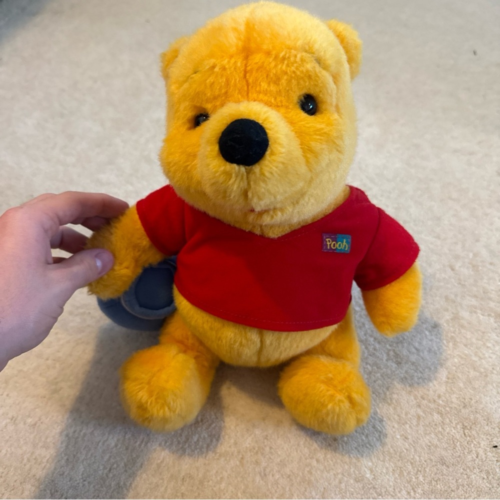 Winnie Pooh Plush Honey Pot 1994 13" Stuffed Animal Mattel Disney Vintage Bear